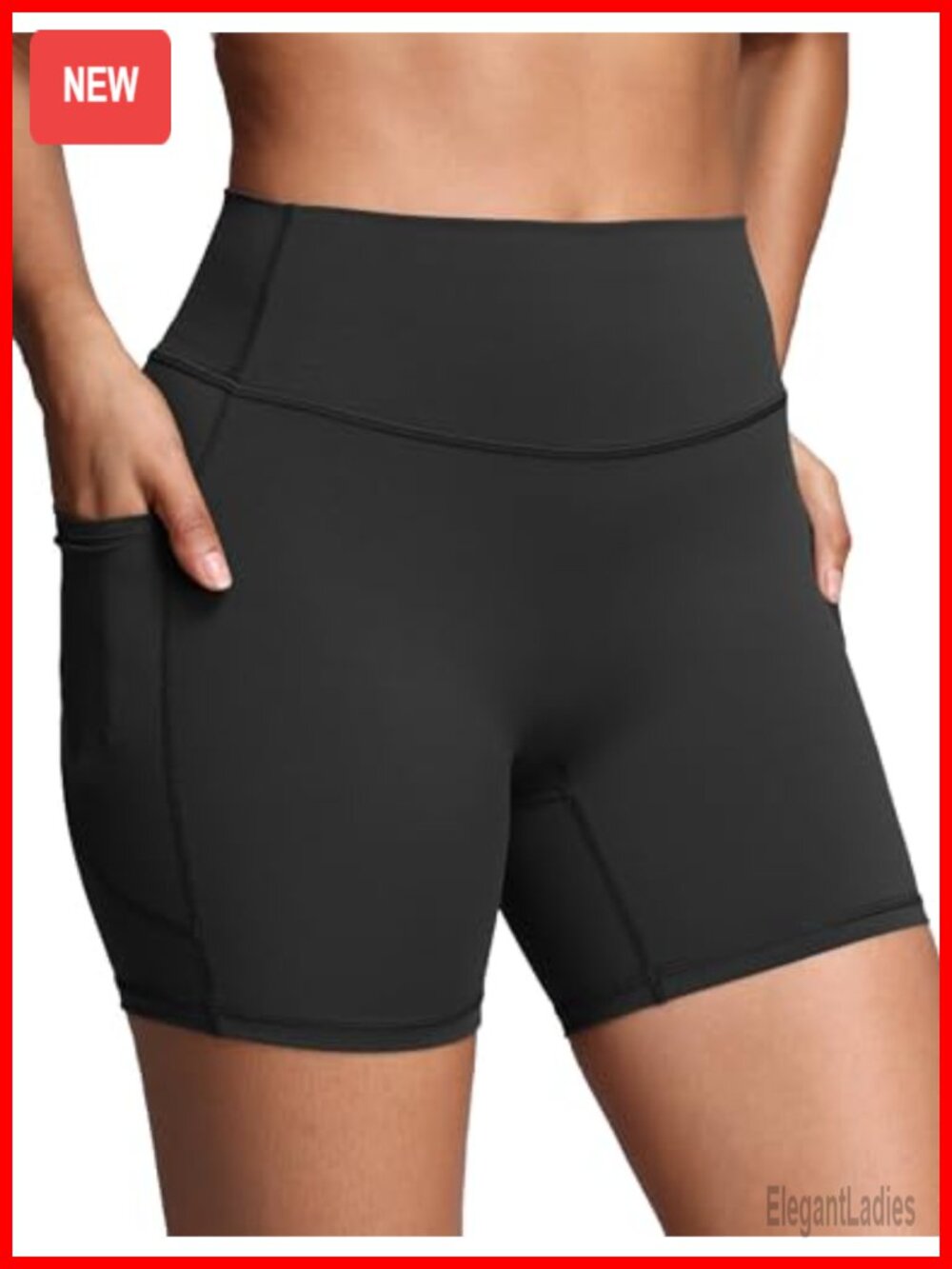 High Waisted Bike Shorts with Pockets Scrunch Butt Lift